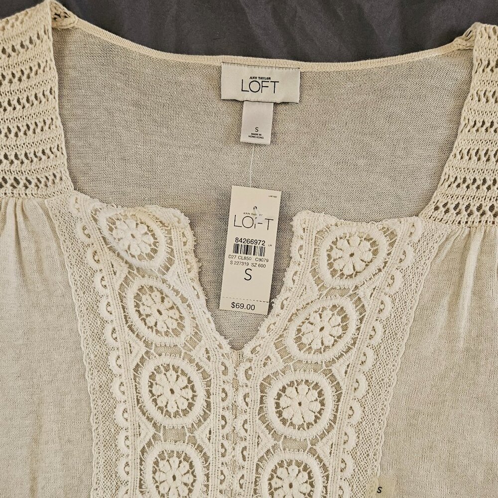 shirts women Ann Taylor LOFT tops small new baby doll boho